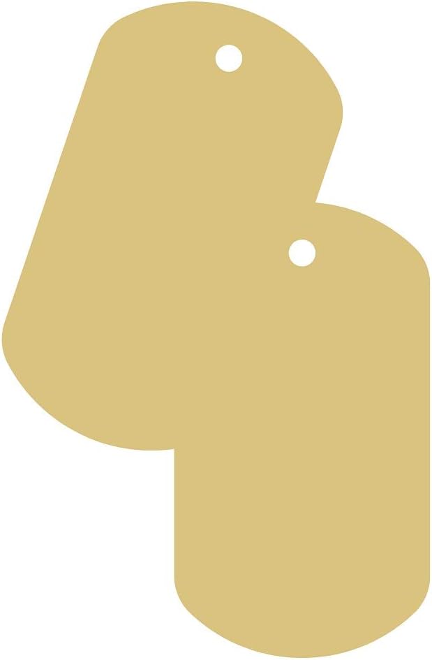 Dog Tags Cutout Unfinished Wood Military Personalized Gift Door Hanger MDF Shape Canvas Style 1 (24")