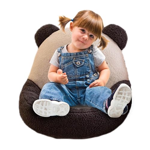 laxreheye Sofá Panda para niños, sofá con reposabrazos Panda,Sillón para niños con panda acolchado de felpa | Asiento de apoyo para animales de peluche, muebles para animales para, niños