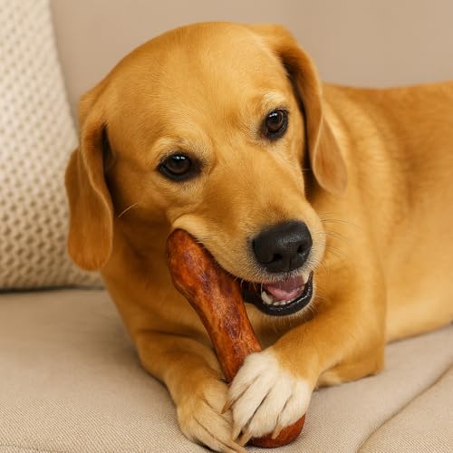 Luftgetrocknete Schinkenknochen für Hunde - 4 Stück - Natürlicher Kausnack, Langanhaltende Beschäftigung, Reich an Protein & Mineralstoffen
