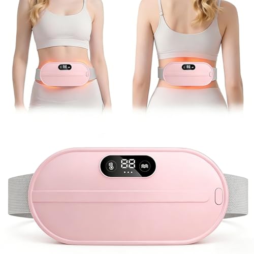 Wärmegürtel Periode, iklestar 5000mAh Rosa Periodengürtel mit 6 Wärme- und Massagemodi, kabelloser Menstruations-Heizgürtel gegen Rücken- und Bauchkrämpfe, Weihnachtsgeschenke für Frauen