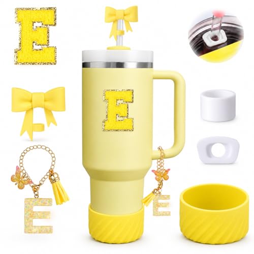 6PCS Yellow Stanley Cup Accessories Set for Stanley Cup 30oz 40oz, Letter E