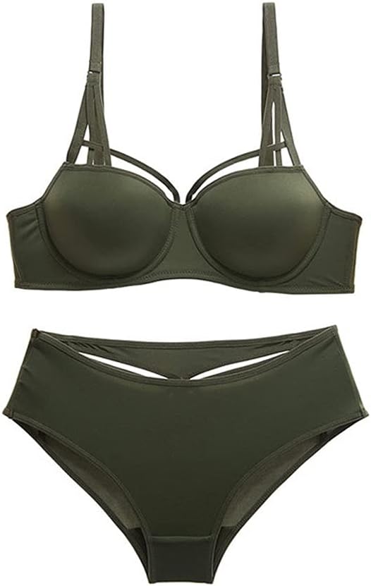 Cotton Brassiere Push Up Bra Sets 3/4 Cup Black Women Lingerie Set Lace Bras Deep V Gather