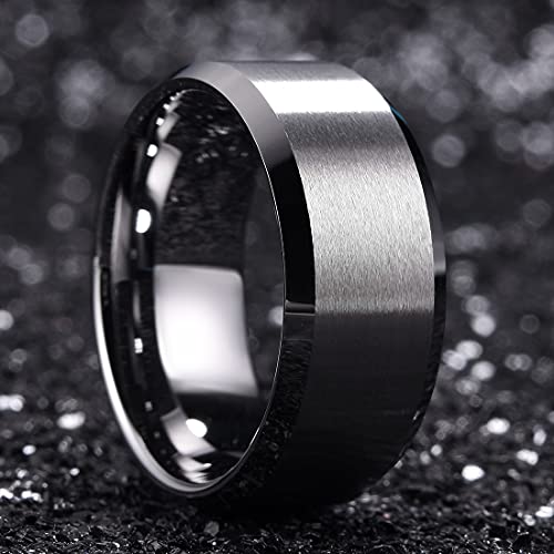 King Will Silver Men Tungsten Wedding Band 10mm Size 7 by King Will - Used condition - Image 2