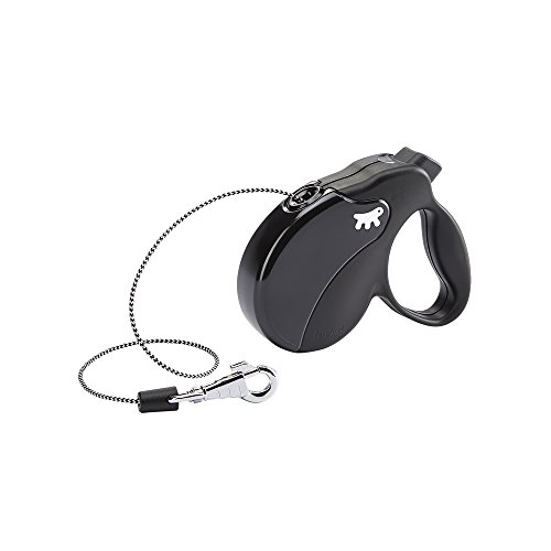 Ferplast Auszieh-Hundeleine AMIGO CORD MINI, ausziehbares Kordelband, 3 m, max. 12 kg, Schwarz
