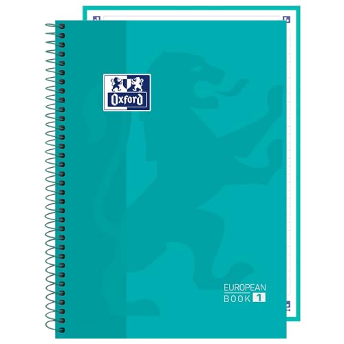 Caderno Espiral Capa Dura – Oxford Europeanbook – 1 Materia – 80 Folhas – Menta
