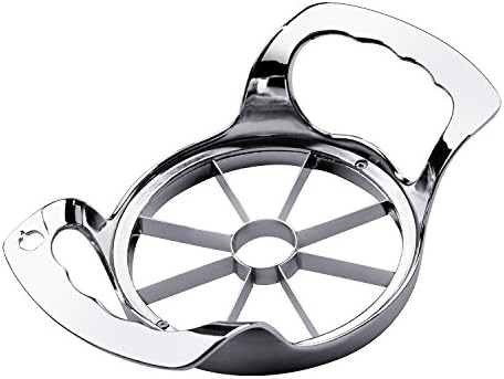 SAVORLIVING Apple Slicer Heavy Duty Commercial Apple Cutter Apple Corer and Divider Stainless Steel, 8 Blades Apple Slicer, Silver, 16.8 x 9 cm