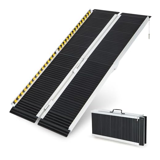 COSTWAY Wheelchair Ramp, 152.5 cm, Folding Ramp, Portable & Non-Slip Load Capacity up to 272 kg, Aluminium Threshold Ramp for Wheelchair, Stairs, Doors (152.5 x 74 cm)