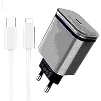 JuneyZz 18W Rapido Caricatore USB C e 2m Cavo, Caricabatterie Power Delivery PD 3.0 Carica batterie...