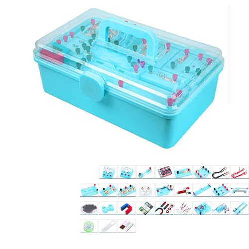 YWPYMX Caja De Experimentos Científicos, Kit De Experimentos De Física, Kit Completo De Prueba De Circuito Eléctrico Blue