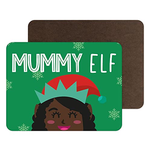 Tovagliette di Natale divertenti Tovaglietta per alimenti da tavola Elfo della mummia Accessorio divertente da PM19 nero