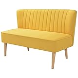 Farbe: Gelb vidaXL Sofa 2-Sitzer Stoffsofa Loungesofa Couch Stoff 117 x 55,5 x 77 cm Gelb