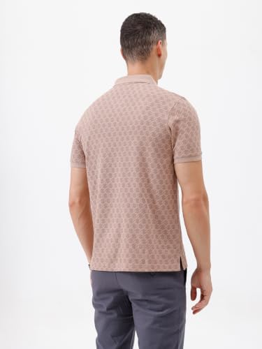 Image of CROCODILE Men's All Over Print Cotton Casual Wear T-Shirt | Collar | Half Sleeve | Comfort Fit | Pull On | Regular