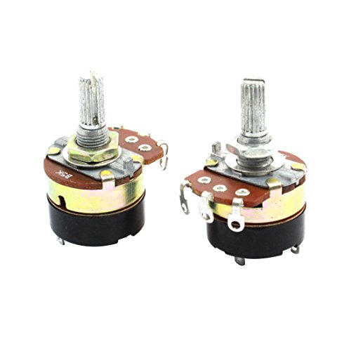 Aexit 2Pcs B5K 5K Ohm Potentiomètres en carbone à commutateur rotatif linéaire simple UF495153D734550B