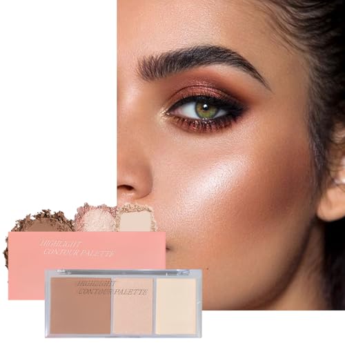 Blushers for Cheeks, Contour Highlighter Bronzer Palette Make Up Powder, Natural Look Long-Lasting Waterproof Matte Shimmering Powder Makeup for Women