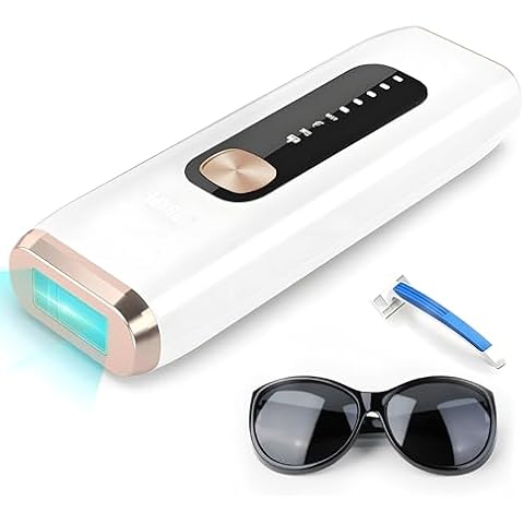 MEUKPE Laser Hair Removal,IPL Hair Remover Device for Women Men,Safe and Long-Lasting Reduction in Hair Regrowth for Facial Armpits Legs Arms Back Bikini （White/Gold） Cover