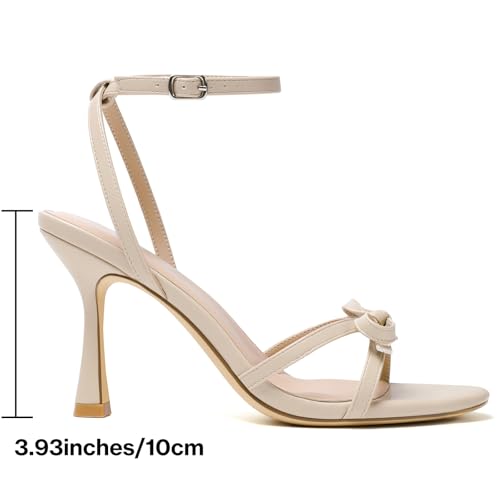 Image of Mostrin Strappy Heels for Women Ankle Strap Heels Women's Heeled Sandals for Party Prom Wedding