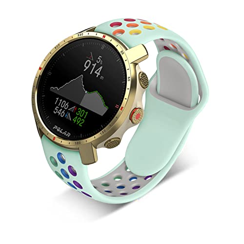 KUWAI Armbänder für Polar Vantage M2/Vantage M Armband, Weich Silikon Regenbogen Armband für Polar Vantage M2/Vantage M Armbänder für Damen Herren Armband für Polar Vantage M2/Vantage M Armband (A)