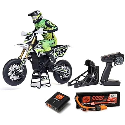 Losi Promoto-SM 1/4 Super Moto Motorcycle FXR White RTR with Battery and Charger LOS-2310