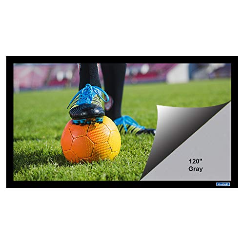 QualGear 120-Inch Fixed Frame Projector Screen, 16: 9 High Contrast Gray at 0.9 Gain (Qg-PS-Ff6-169-120-G)