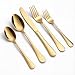 Gold Silverware Set, LIANYU 20-Piece Stainless Steel Flatware Cutlery Set for 4, Gold Mirror Finish, Ideal for Home Wedding Festival Party, Dishwasher Safe