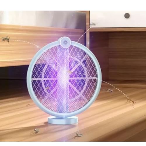 Super Raquete elétrica 2 em 1 Luminaria Armadilha Repelente Luz Led UV Lampada Choque 3000V Mata Mos