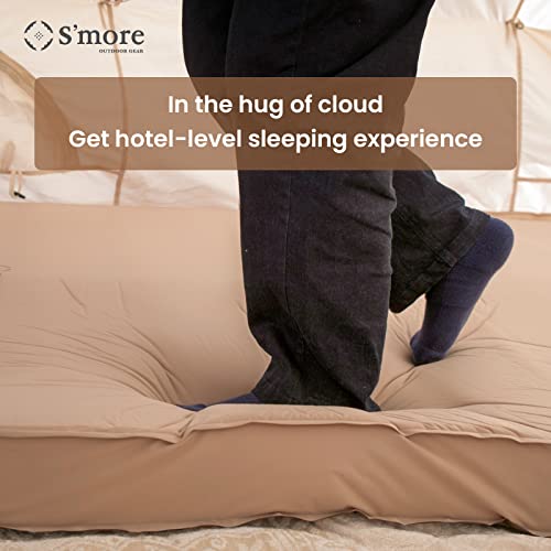 S'more Oyasumi Sleeping Mat, 4 Inches Thick Self-Inflating Camping Sleeping Pad, 9.5 R-Value Softness Adjustable Inflatable Foam Mattress, 4-Season Portable Insulated Mat For Car Traveling, And Tent #TOP3