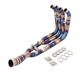 Auspuff Endrohr Motorrad Für BMW S1000RR 2019–2023, S1000R 2021–2023 Edelstahl Kompletter Auspuffkrümmer Mittleres Verbindungsrohr Lagerdurchmesser Titan Schalldämpfer Rohr