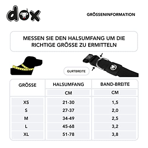 DDOXX Airmesh Hundehalsband - Stabiles und Verstellbares Welpenhalsband für alle Größen - S (Schwarz)