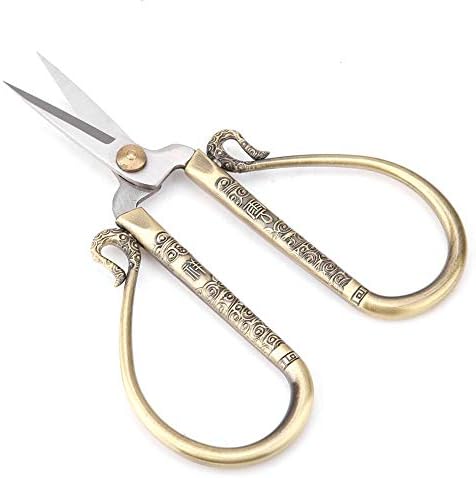 Embroidery Scissors Stainless Steel Cross Stitch Scissors Vintage European Style Scissors DIY Sewing Shears Embroidery Tools for Needlework Embroidery Sewing Craft Art Work(Bronze)