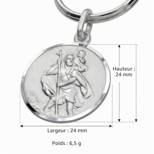Alexander Castle Porte-Clés Saint Christophe en Argent Sterling 925 pour Homme - St Christophe Porte-Clés Réversible pour Voiture avec Coffret Cadeau Bijoux – vue 7