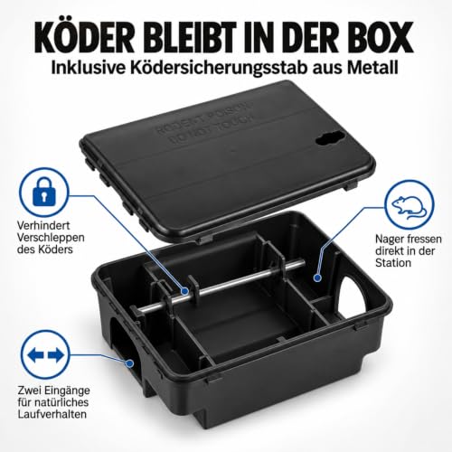 Köder-Discount Rattenfalle für Giftköder (Köder Nicht enthalten) – 2 Abschließbare Rattenköderboxen zur sicheren Auslage von Rattengift… – Ansicht 4