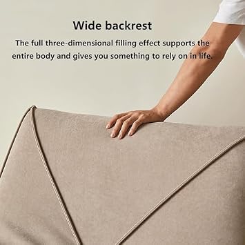 Single Seated Foam Sofa, Armless Floor Sofa, Mid Century Floor Sofa, Soft Floor Lounge Chair Lazy Sofa Accent Chair for Living Room Bedroom Salon Office White-1