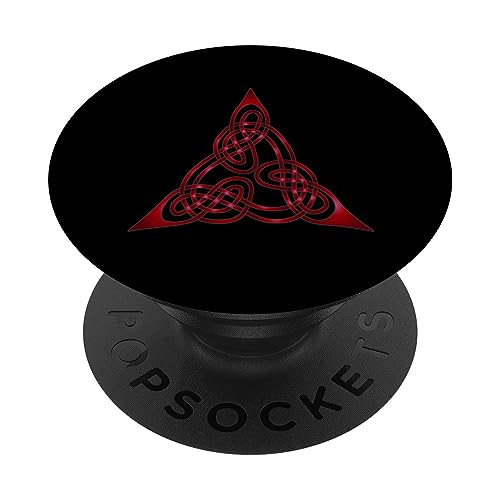 Triangle Knot With Doubled Threads Red PopSockets Swappable PopGrip, Black