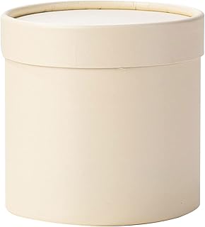 sodeber Round Flower Boxes Wedding Party Table Decorations, Beige | Paperbag with Lid for Florist Bouquets, Wedding Party Supplies, Gift Storage Boxes, Valentine Day Decorations