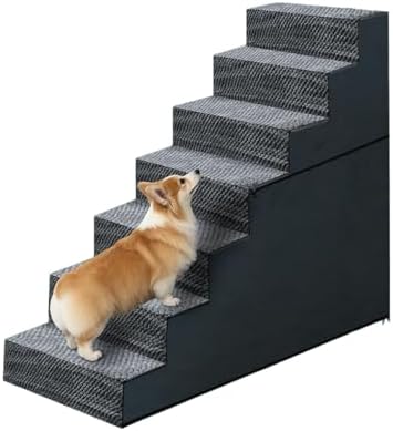 31" H Dog Stairs for Small and Medium Dogs 7-Step Ramps for High ...