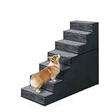 31' H Dog Stairs for Small and Medium Dogs 7-Step Ramps for High Beds and Couch Non-Slip Extra Wide Pet Stairs for Old Dogs and Puppy and Cat - Stable & Durable with Machine Washable Cover Indoor