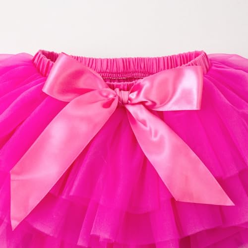Image of 6M-3T Infant Baby Girl Tutu Skirt Toddler Girls Solid Color Tulle Skirts Birthday Outfits with Headband