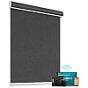 SmartWings Motorized Blind Work with Homekit Thread-Enabled, 100% Blackout Smart Shades with Remote Control, Automatic Roller Shade, Electric Blinds Customized Size in min.16 W, Bouvardia Dark Grey