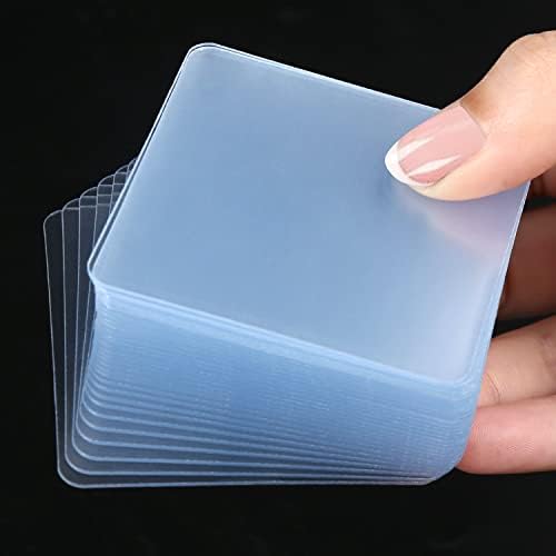 10PCS MILEQEE Large Double Sided Adhesive Pads for Mounting, 2-3/8in Two Precut Squares Tape Super Strong Heavy Duty Washable Sticky Patch Walls Hanging Nano Gel Clear 60mm, 2-23/64inchx2-23/64inch