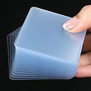 10PCS MILEQEE Large Double Sided Adhesive Pads for Mounting, 2-3/8in Two Precut Squares Tape Super Strong Heavy Duty Washable Sticky Patch Walls Hanging Nano Gel Clear 60mm, 2-23/64inchx2-23/64inch