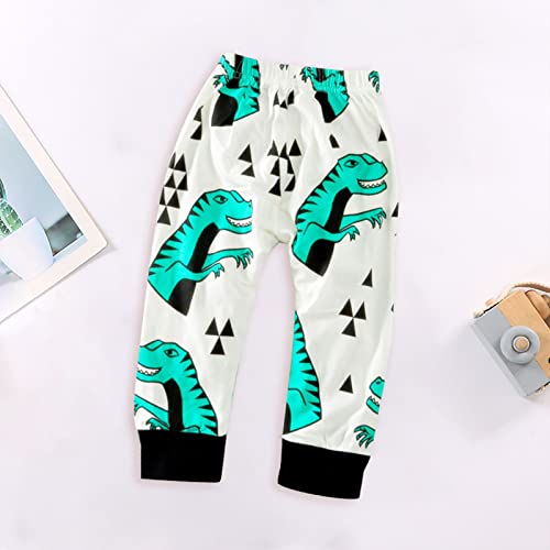 Kids Boys Cartoon Print Sweatpants Toddler Elastic Waist Athletic Pants Summer Pull On Jogger (Mint Green, 6-12 Months)4