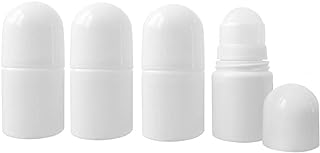 lasenersm 4 Pieces 1oz /30ml Empty Refillable Roll On Bottles Plastic Roller Bottle Plastic Rollerball Bottles Reusable Leak-Proof DIY Deodorant Containers for Essential Oil Perfumes Balms
