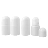 lasenersm 4 Pieces 1oz /30ml Empty Refillable Roll On Bottles Plastic Roller Bottle Plastic Rollerball Bottles Reusable Leak-Proof DIY Deodorant Containers for Essential Oil Perfumes Balms