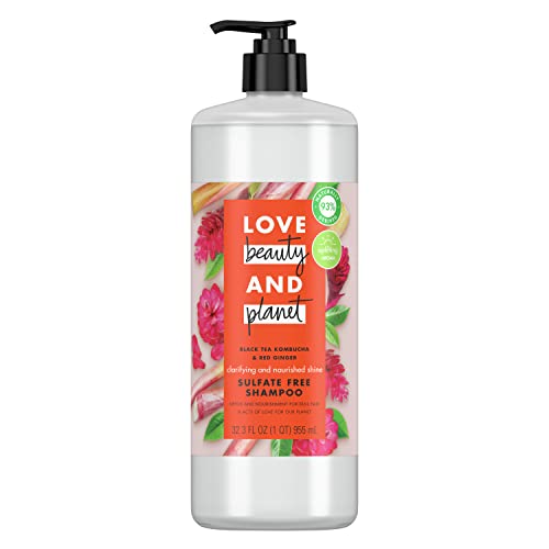 Love Beauty And Planet Sulfate Free Detox & Nourishment Black Tea Kombucha & Red Ginger Clarifying Shampoo For Soft & Shiny Hair, Floral, 32.3 Fl Oz #TOP27