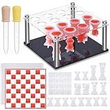 Teenyyou 21 Pcs Resin Chess Set Mold Include 1 Metal Holder 16 Chess Piece Molds for Epoxy Resin 1 Chessboard Die Silicone 1 Checkers Die 2 Pipette Droppers for Home Decor Family Party Board Games