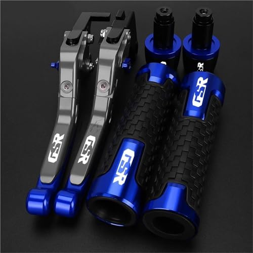 Leviers d'embrayage Suzuki GSR 750 robustes - Kit guidon pliable bleu alu CNC