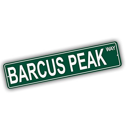 Brotherhood Aluminum Street Sign for Barcus Peak - Wyoming Man Cave Decor