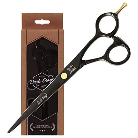 Dark Stag DSO Black and Gold Barber Scissor for Professional Hairdressers Barbers Stainless Steel Hair Cutting Shears. For Salon Barbers. - 7 Inch Cover