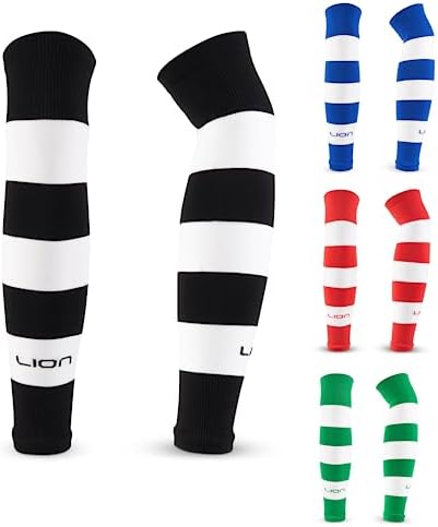 LION SPORTSWEAR Football Sock Sleeves To Accompany Grip Socks - Fits Over Calf/Shin Pads - Variety Of Colors To Match Your Team Kit