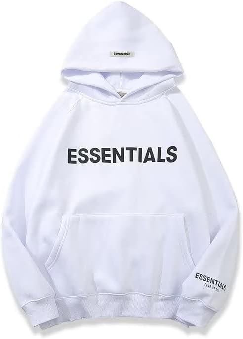 RAWARSFashion Hoodies for Men's and Women‘s Adult Sweatshirt Hip Hop Tracksuits Letter Pullover Hooded Spring Autumn Couple Unisex Black/White/Grey Color for Choose
